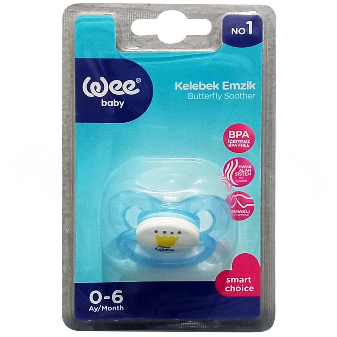 Wee Baby 158 Kelebek Damaklı Emzik No: 1 - Mavi