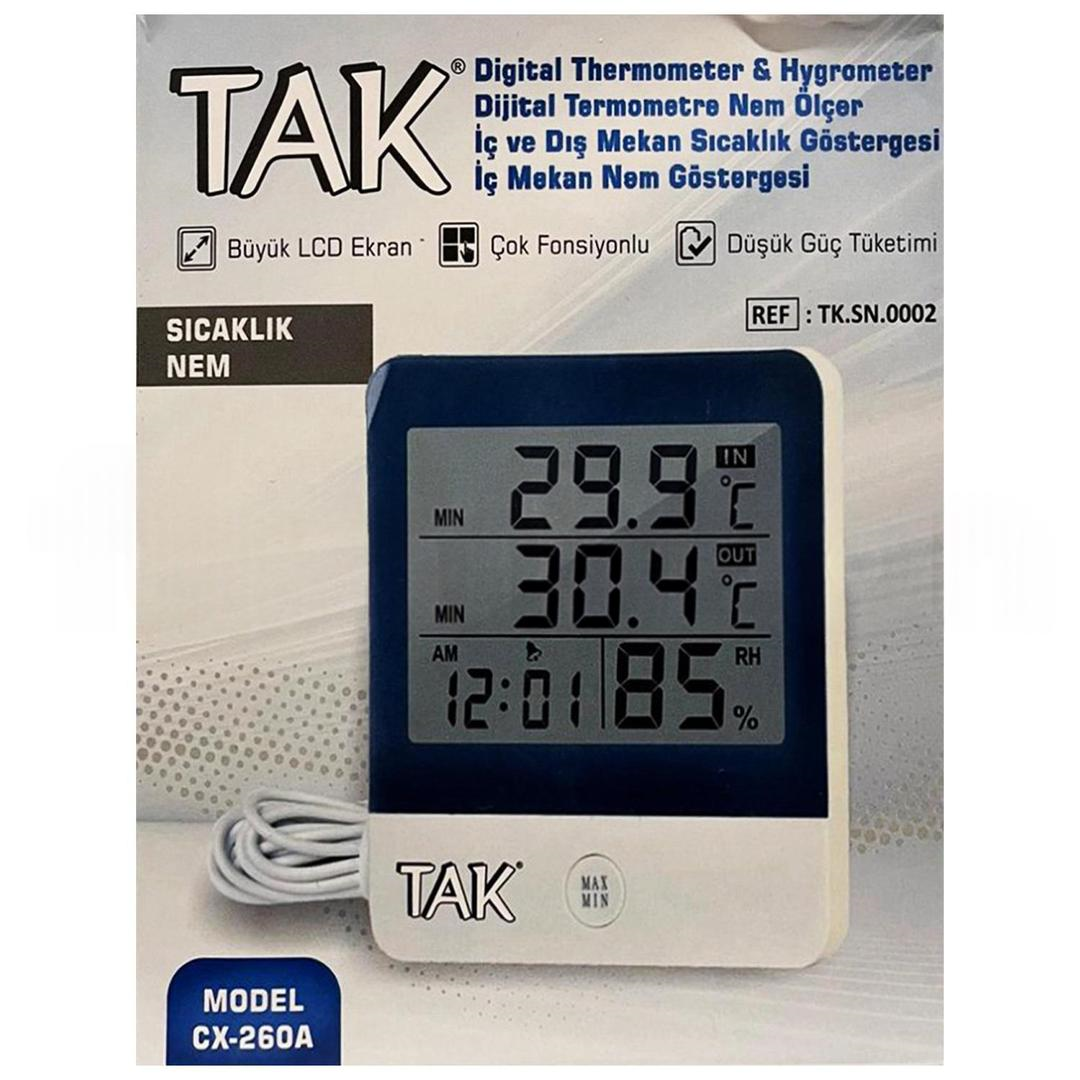 Tak CX-260A İç ve Dış Mekan Sıcaklık Nem Ölçer