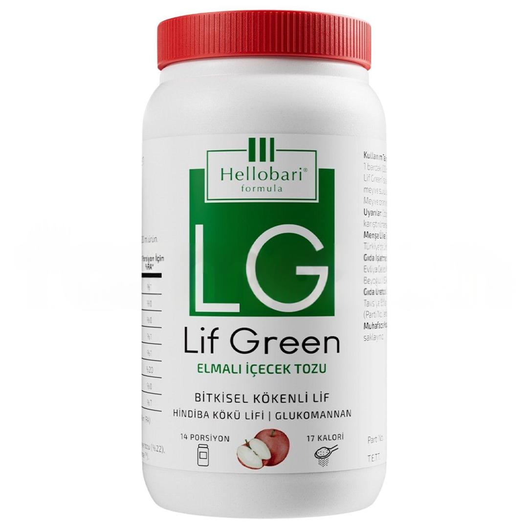 Hellobari Formula Lif Green Doğal Lif Kaynağı Glukomannan Hindiba Kökü Lifi 14 Porsiyon Elmalı