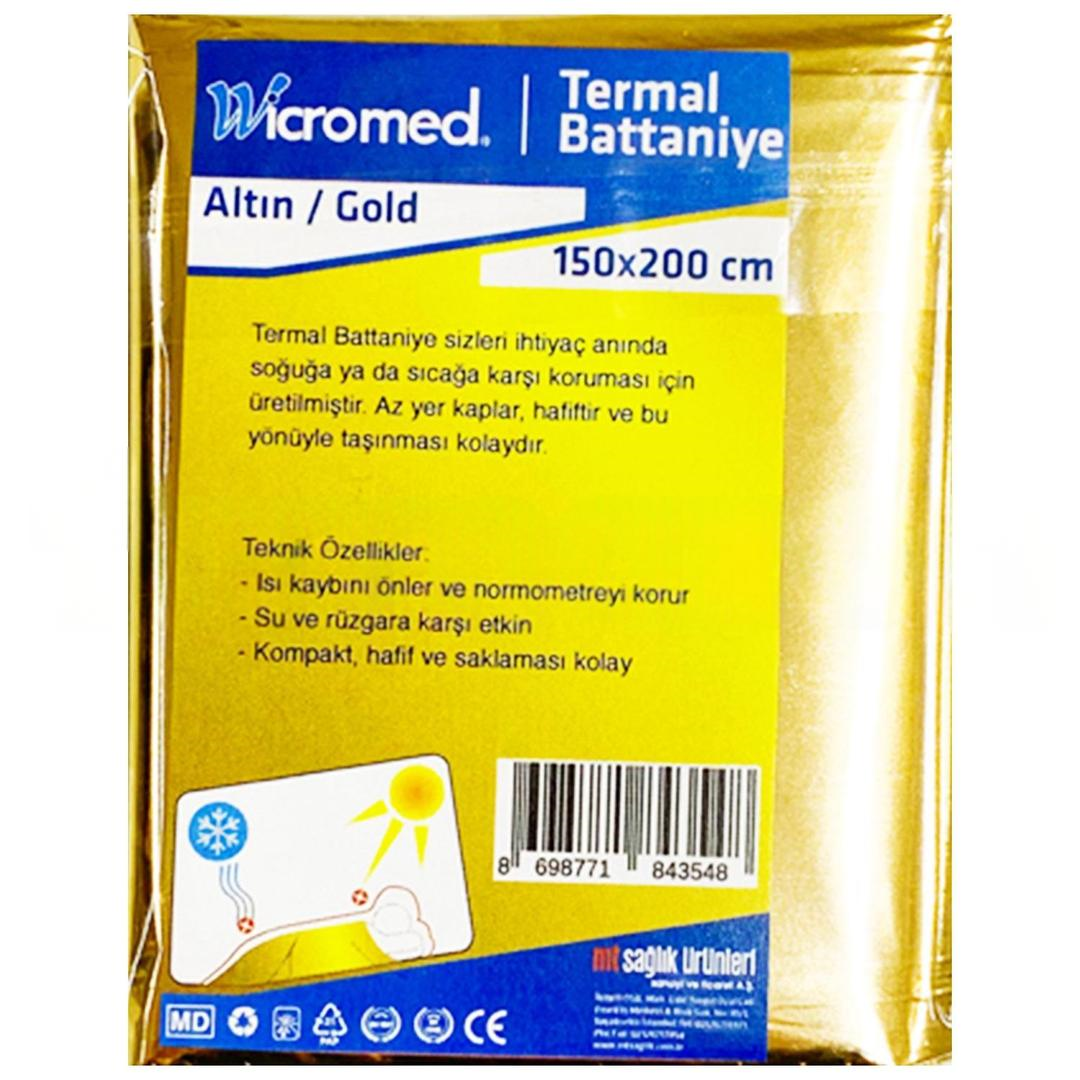 Wicromed Termal Battaniye Altın Renk 150x200 cm
