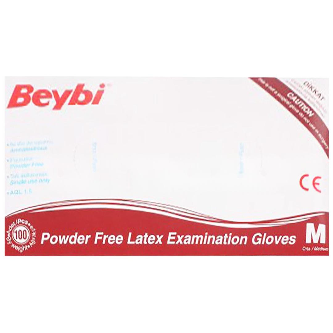 Beybi Pudrasız Lateks Muayene Eldiveni Medium 100 Adet