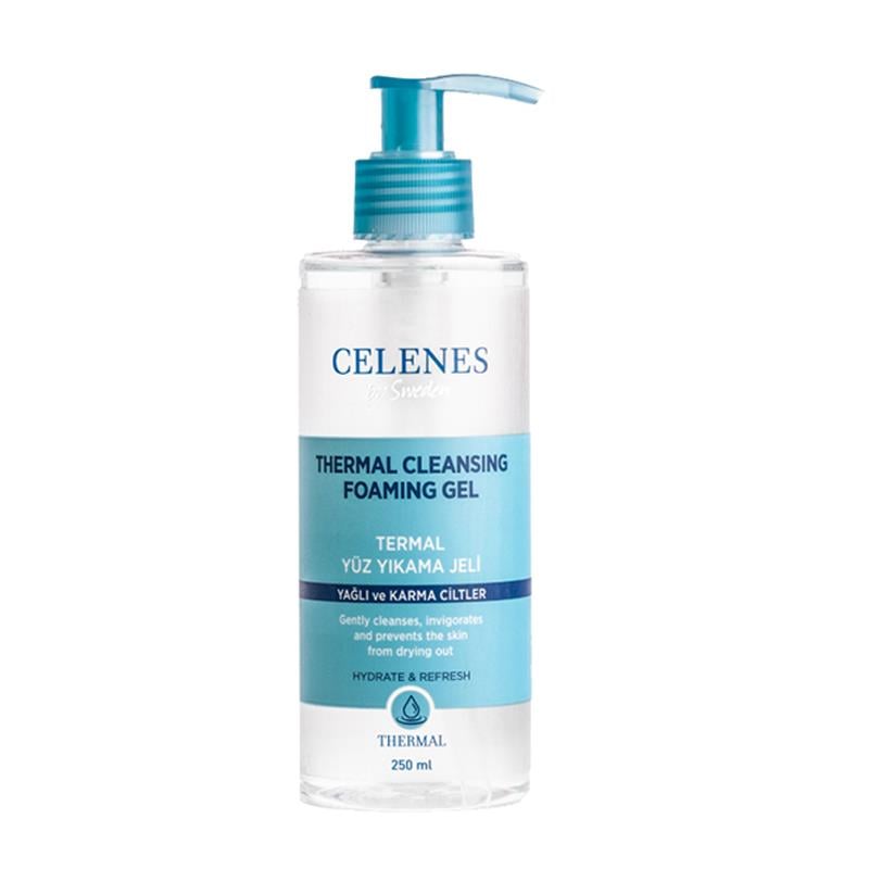 Celenes Thermal Nemlendirici ve Canlandırıcı Yüz Temizleme Jeli Yağlı ve Karma Ciltler 250 ml