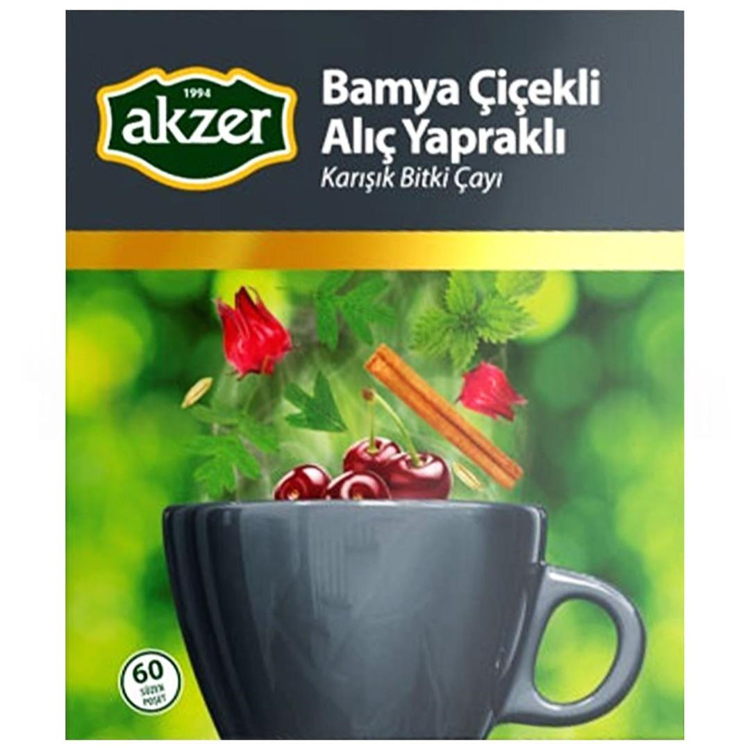Akzer Bamya Çiçekli Alıç Yapraklı Çay 60'lı Süzen Poşet