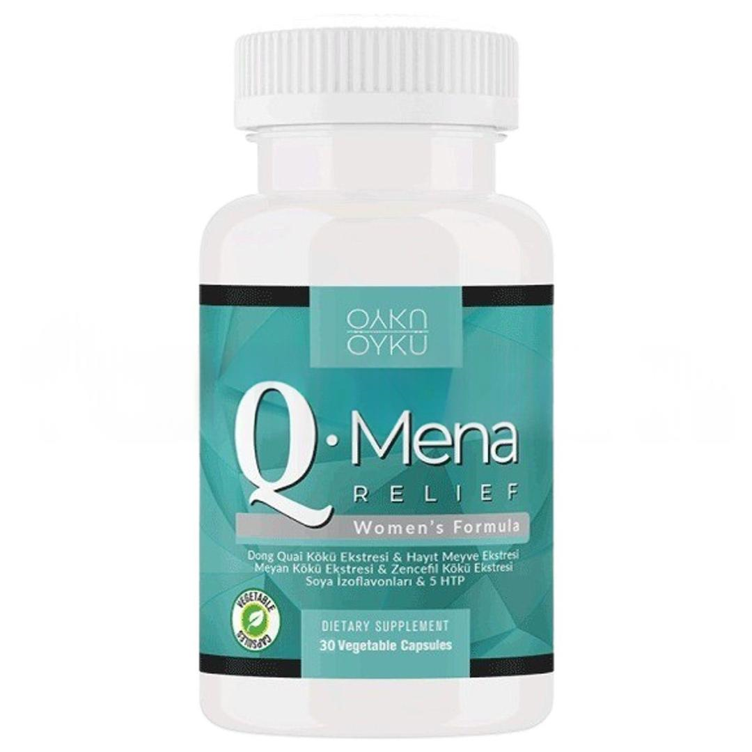Q-Mena Soya İzoflavonları Dong Quai Hayıt Ağacı Meyvesi 5-Htp Magnezyum 30 Kapsül