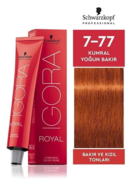 Schwarzkopf Igora Royal No:7.77 Kumral Yoğun Bakır Saç Boyası