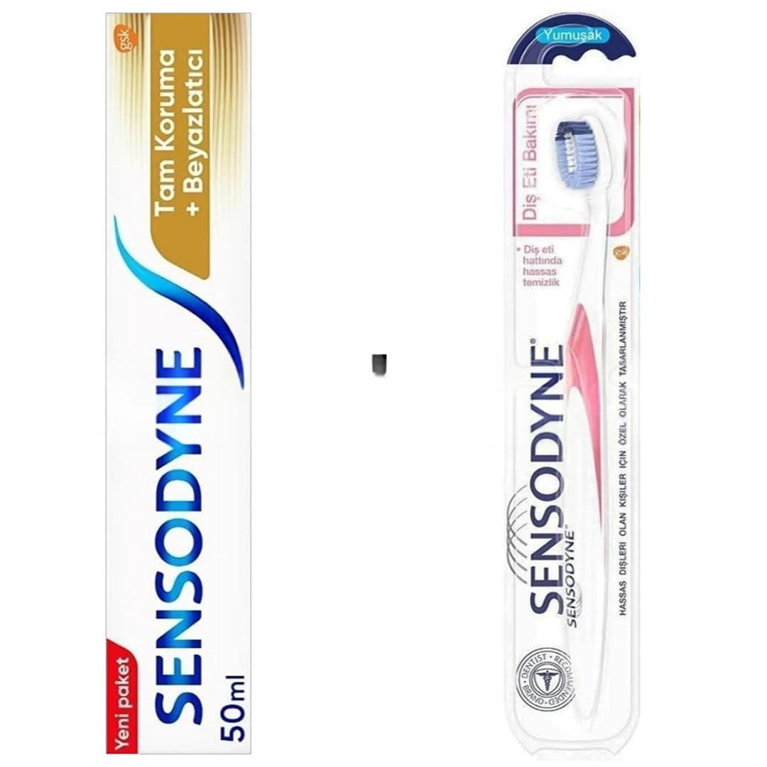 Sensodyne Diş Macunu Tam Koruma ve Beyazlatıcı 50 ml + Sensodyne Yumuşak Diş Fırçası