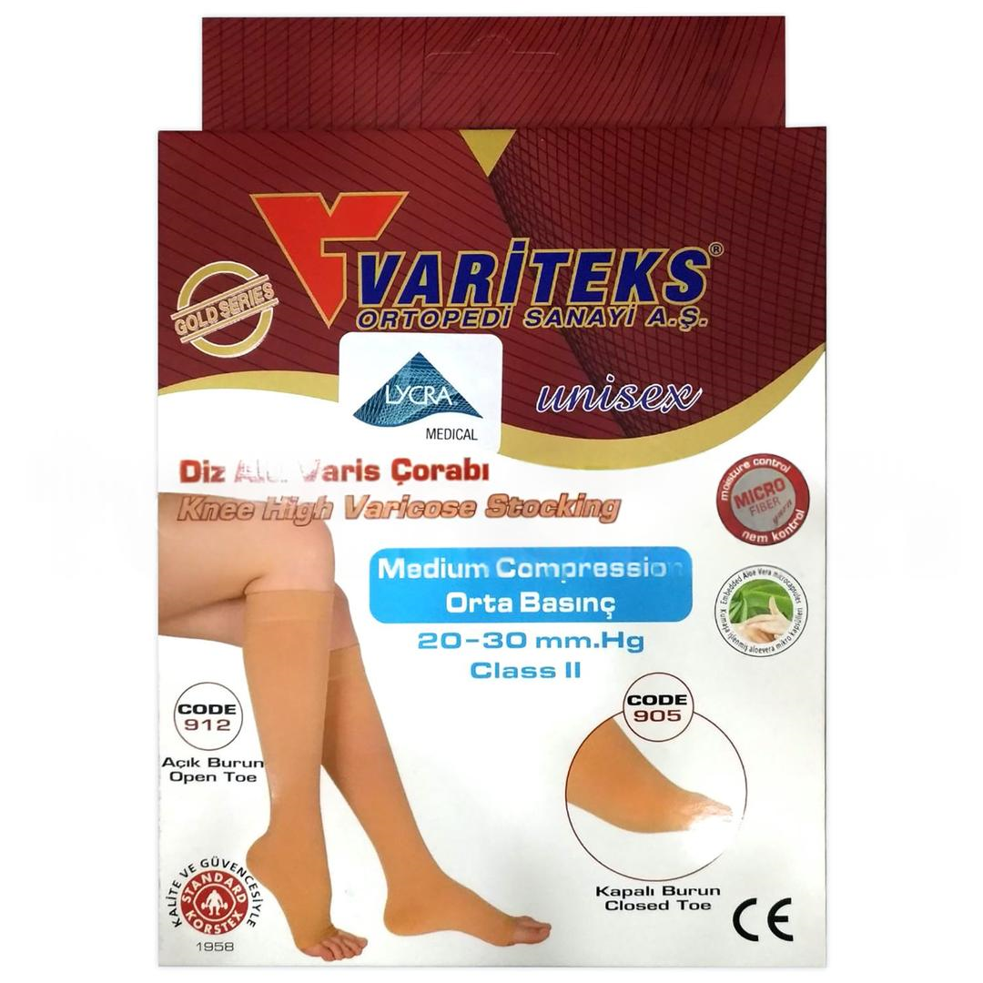 Variteks CCL2 Diz Altı Burnu Kapalı Varis Çorabı No: 5