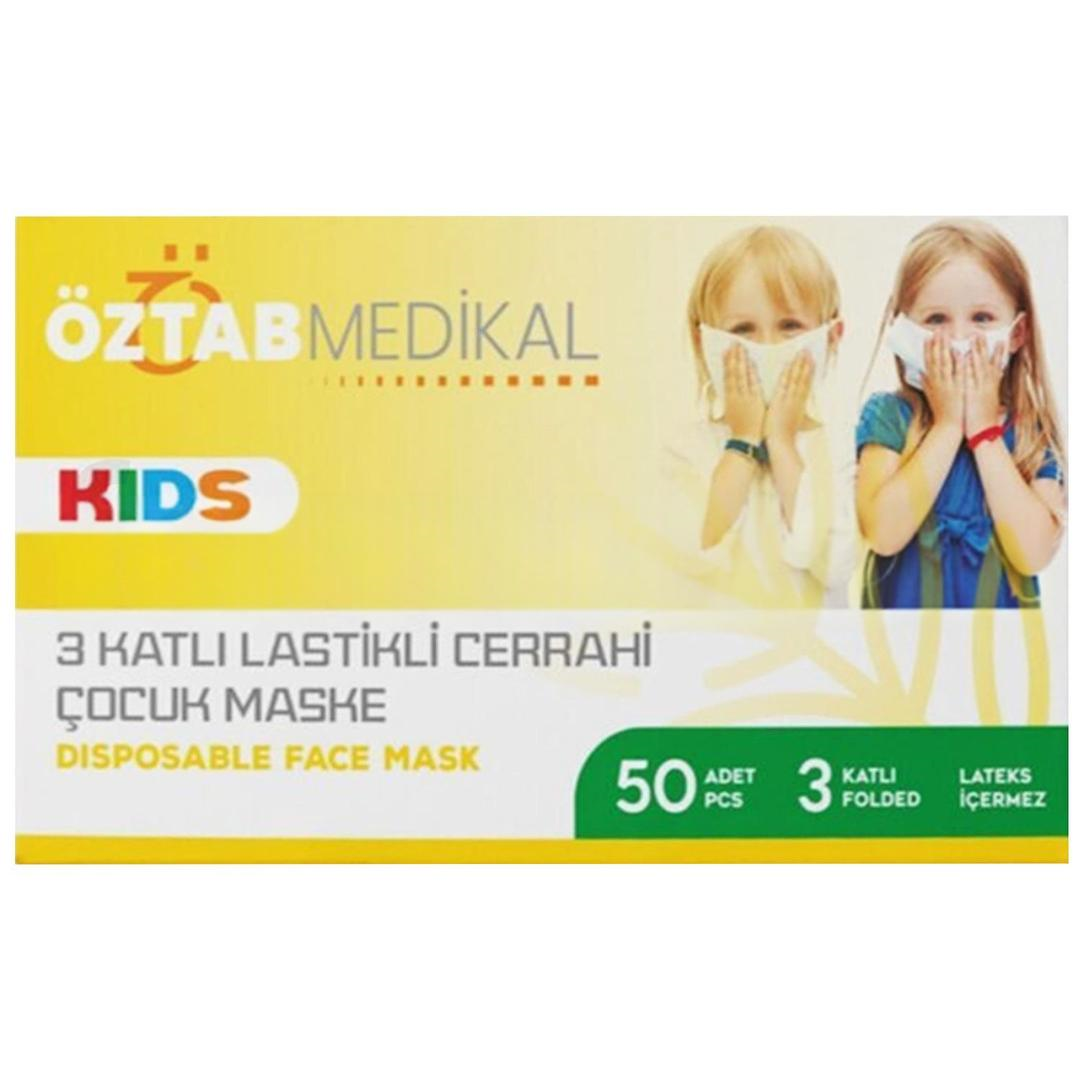 Öztab Medikal 3 Katlı Meltblown Çocuk Maske Telli 50'li (Üts Kayıtlı)