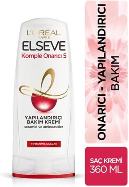 Elseve Komple Onarıcı 5 Yıpranmış Saçlar Için Keratinxs Içeren Yapılandırıcı 360 ml Saç Bakım Kremi