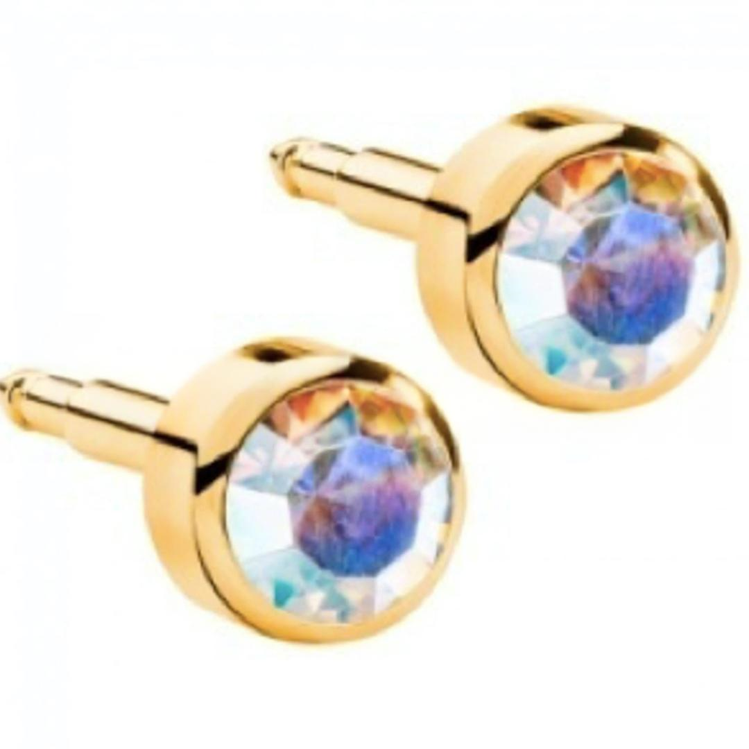 Nina Küpe Gold Rock Crystal 12 Çift