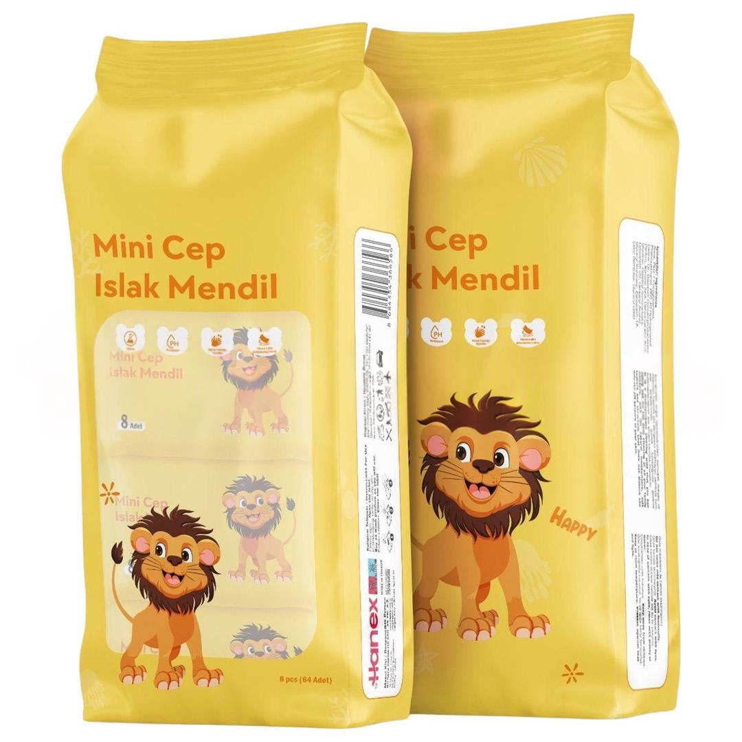Fresh Up Mini Cep Islak Mendil Sevimli Aslan 8'li - 8 Paket