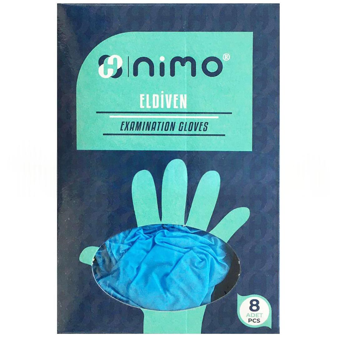 Nimo Nitril Pudrasız Mavi Muayene Eldiveni Medium 8'li