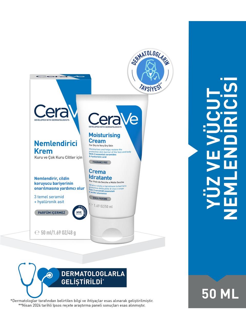 CERAVE NEMLENDİRİCİ KREM 50ML KURU CİLT