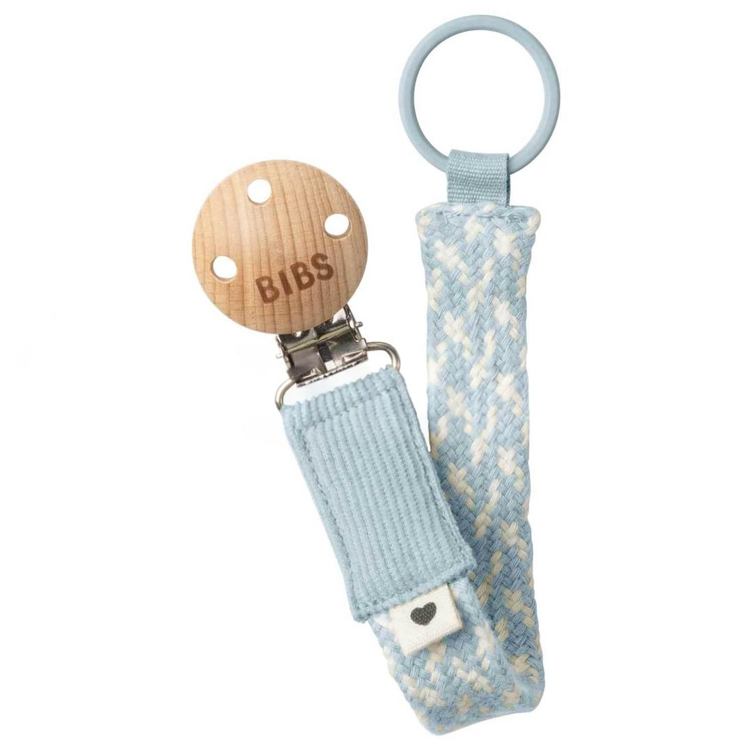 Bibs Paci Braid Emzik Askısı - Baby Blue/Ivory