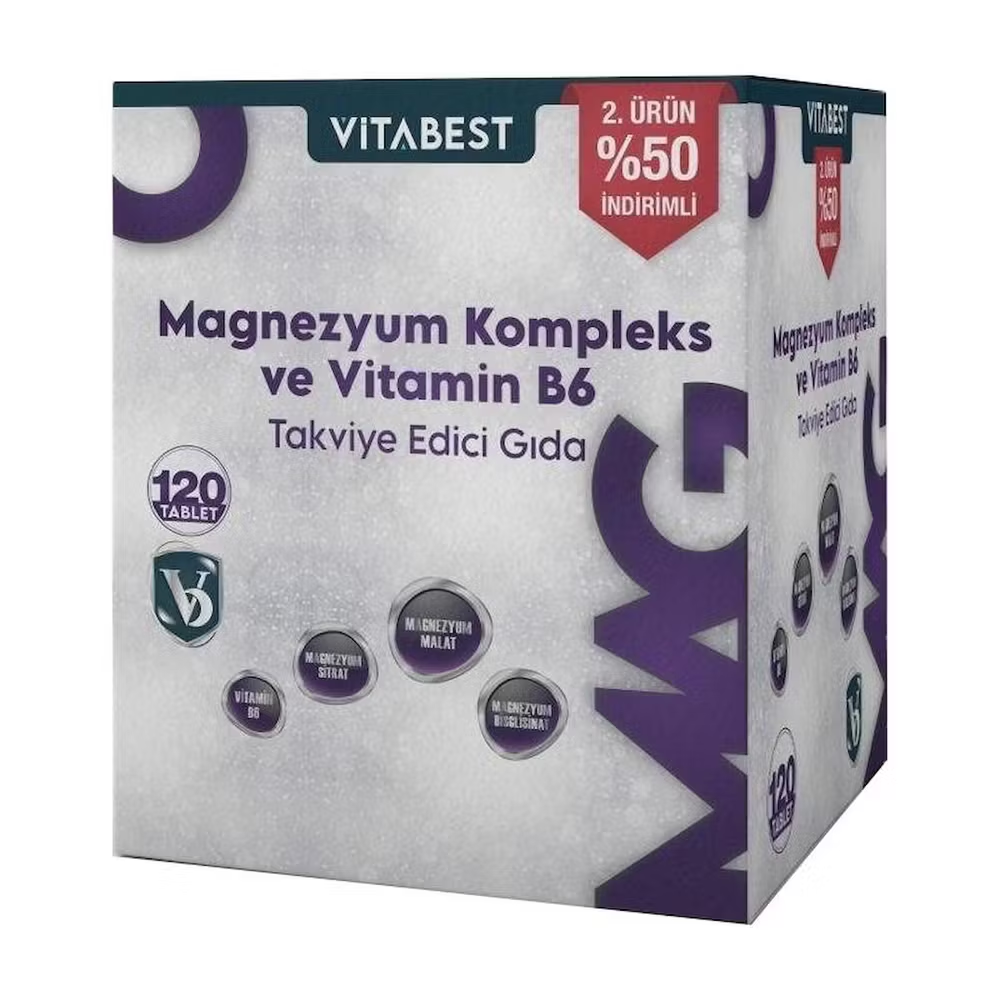 Vitabest Magnezyum Kompleks Vitamin B6 60 Tablet