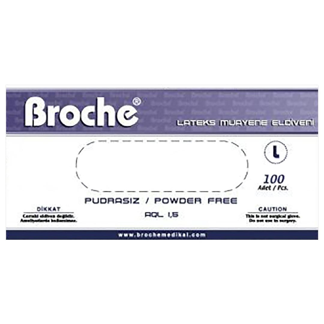 Broche Muayene Eldiveni Lateks Pudralı Large 100'lü