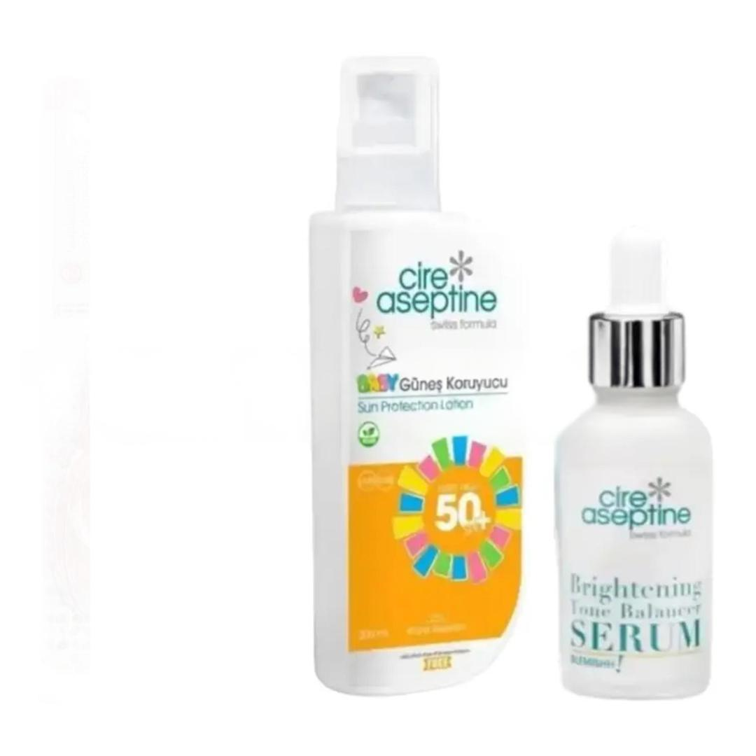 Cire Aseptine Baby Güneş Koruyucu SPF50 200 ml + Leke Gidermeye Yardımcı Serum 30 ml