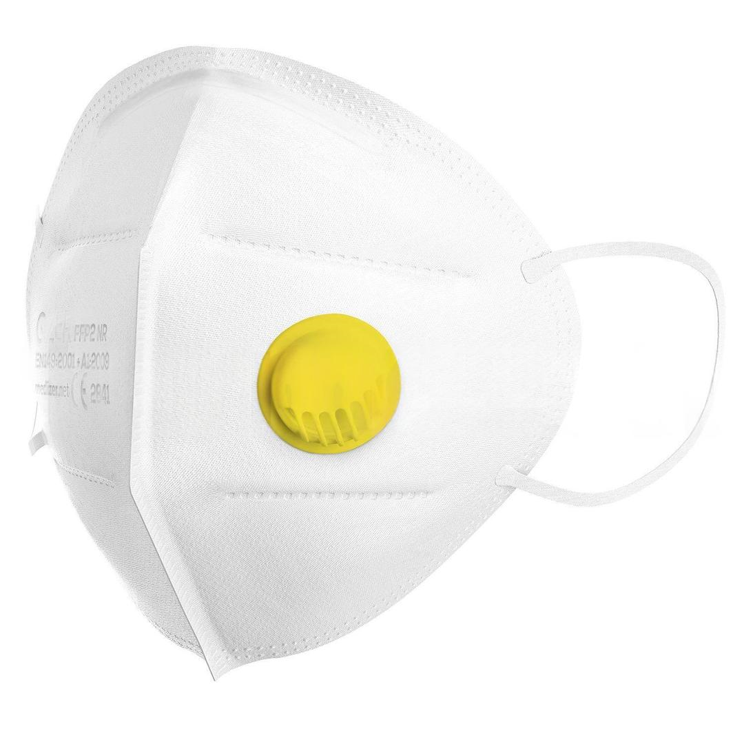Medizer Qzer 5 Katlı FFP2 N95 Ventilli Maske Beyaz Telli Tekli