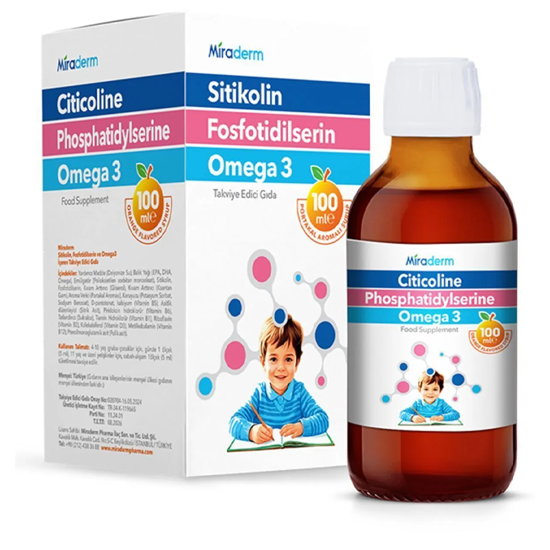 CİTİCOLİNE PHOSPHATİDYLSERİNE OMEGA 3 FOOD SUPPLEMENT 100ML