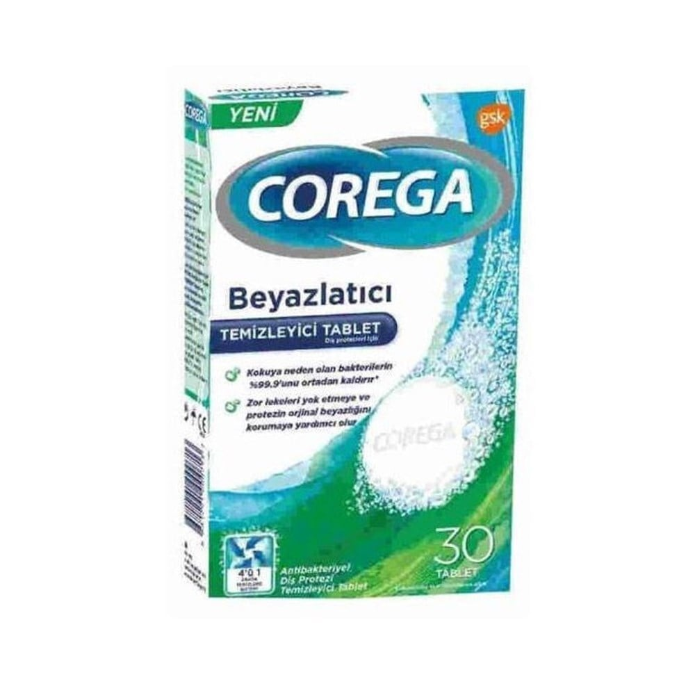 Corega Diş Protezi Beyazlatıcı Temizleyici 30 Tablet