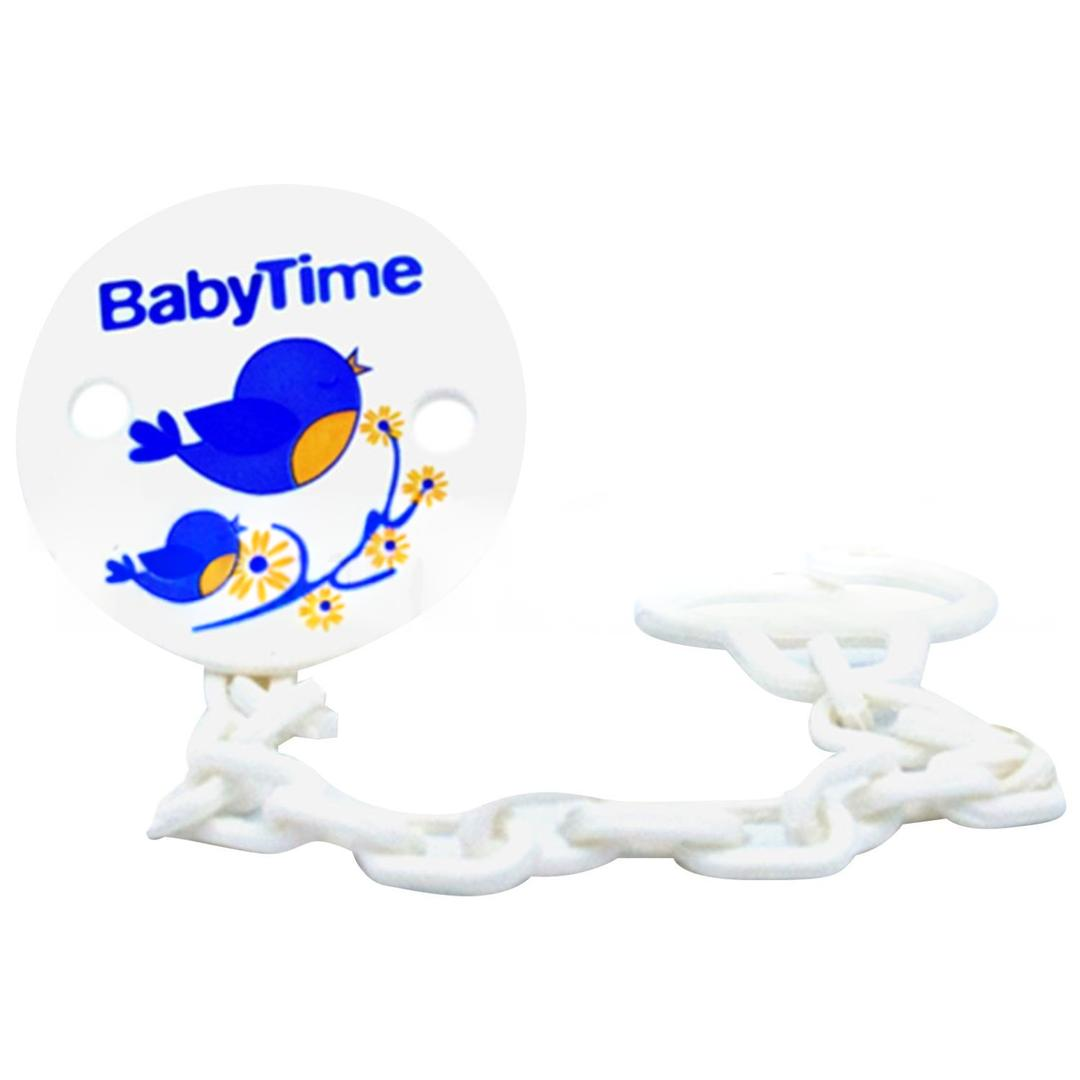 Baby Time BT198 Desenli Emzik Askısı - Beyaz