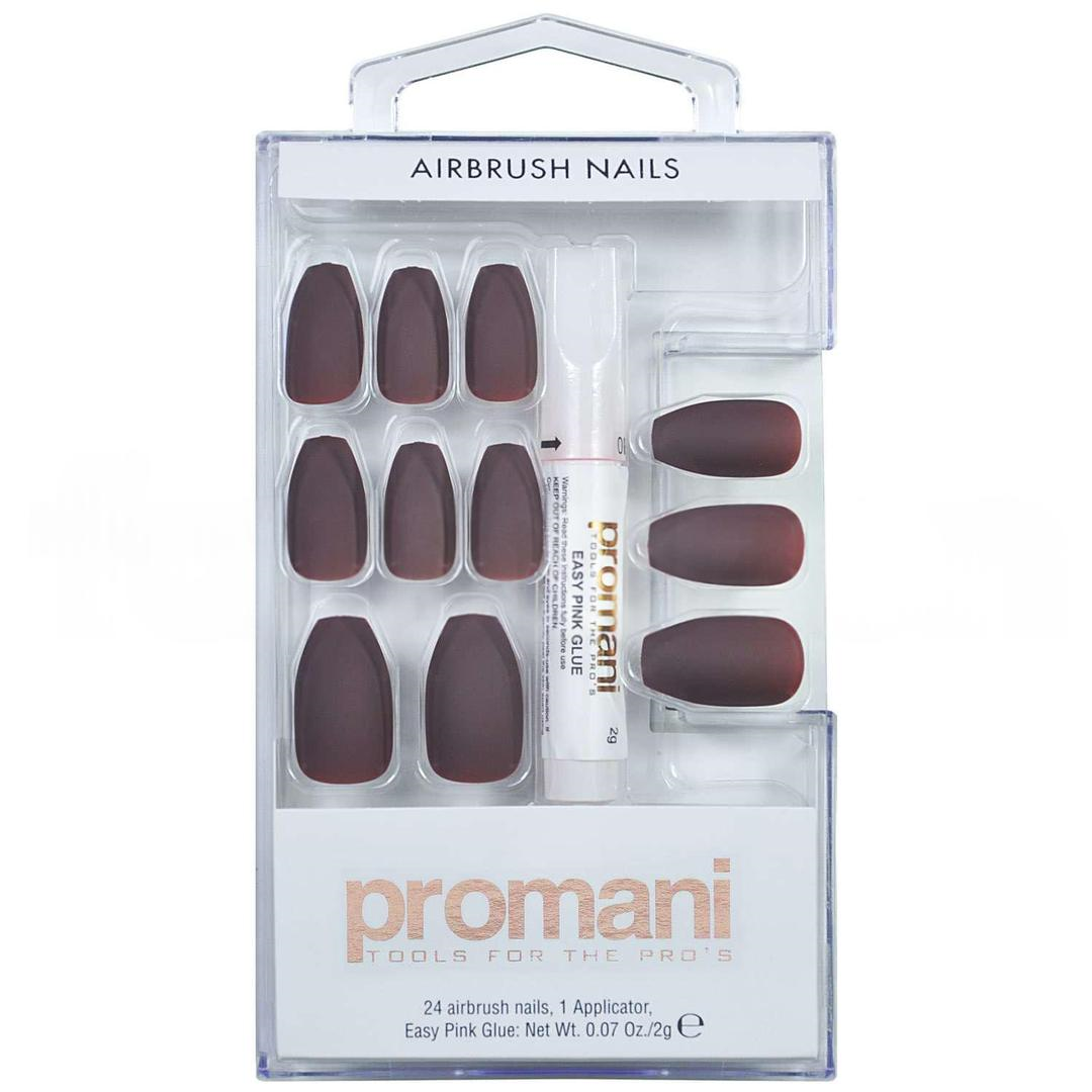 Promani Matte PR-5018 Takma Tırnak Kiti Koyu Bordo