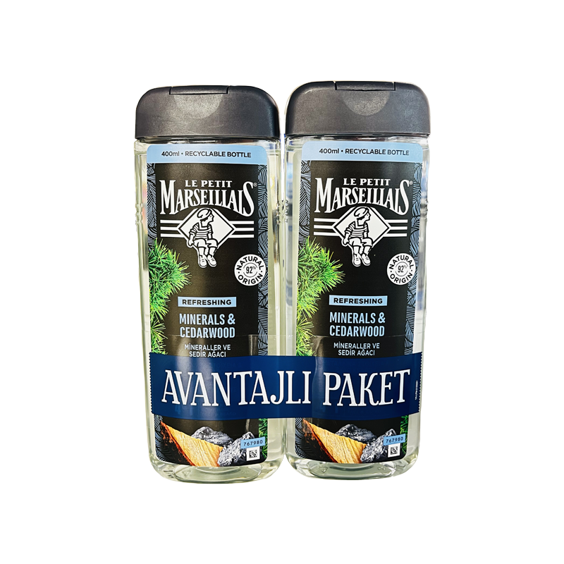 Le Petit Marseillais Mineral ve Sedir Ağacı Duş Jeli 2 x 400 ml
