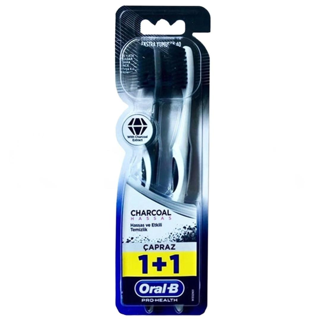 Oral-B Charcoal Black Diş Fırçası 40 Ekstra Yumuşak 1+1