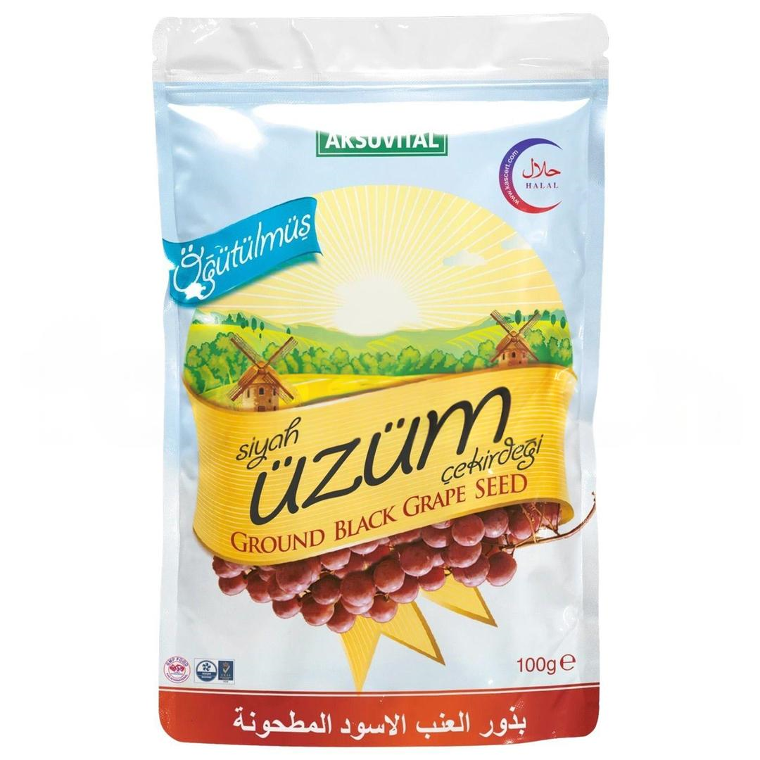 Aksuvital Öğütülmüş Siyah Üzüm Çekirdeği 100 gr