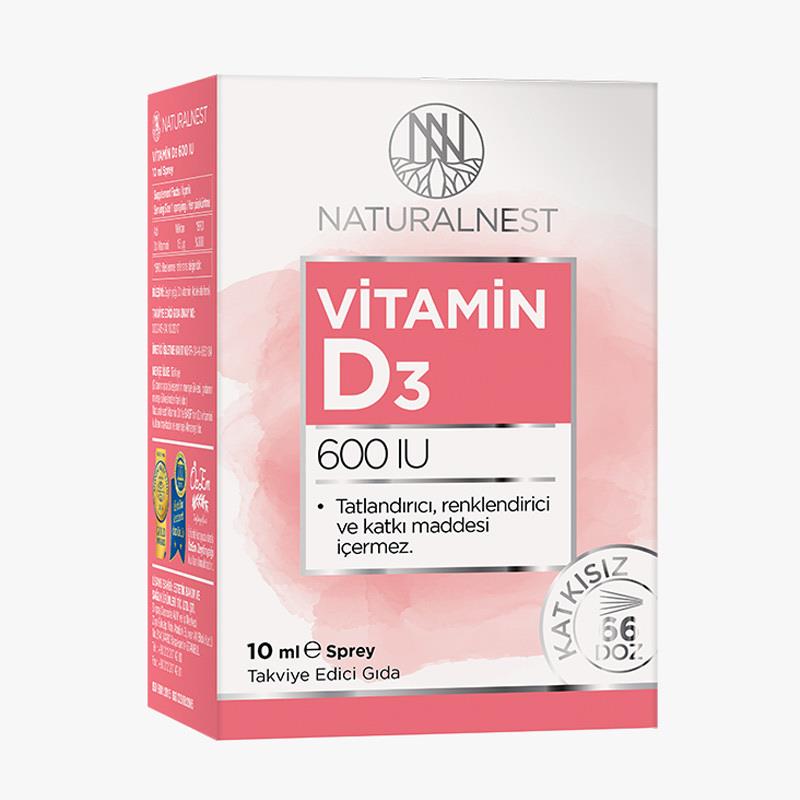 Naturalnest Vitamin D3 600 IU Sprey 10 ml