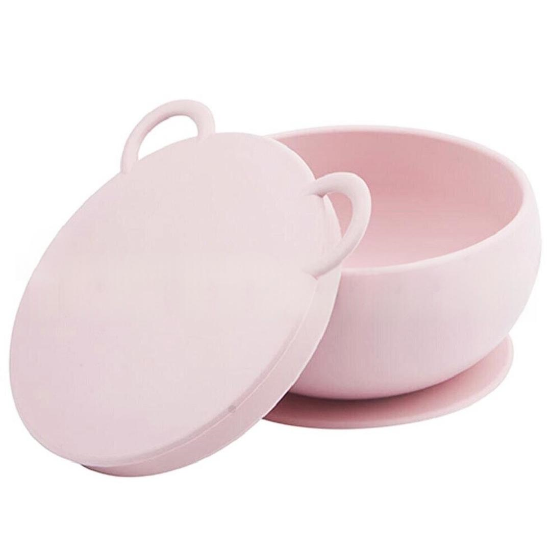 Oioi Kapaklı Vakumlu Silikon Kase Pembe