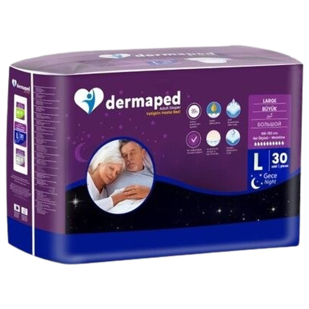 Dermaped Gece 100x150 cm Bel Bantlı Yetişkin Hasta Bezi Large 30'lu