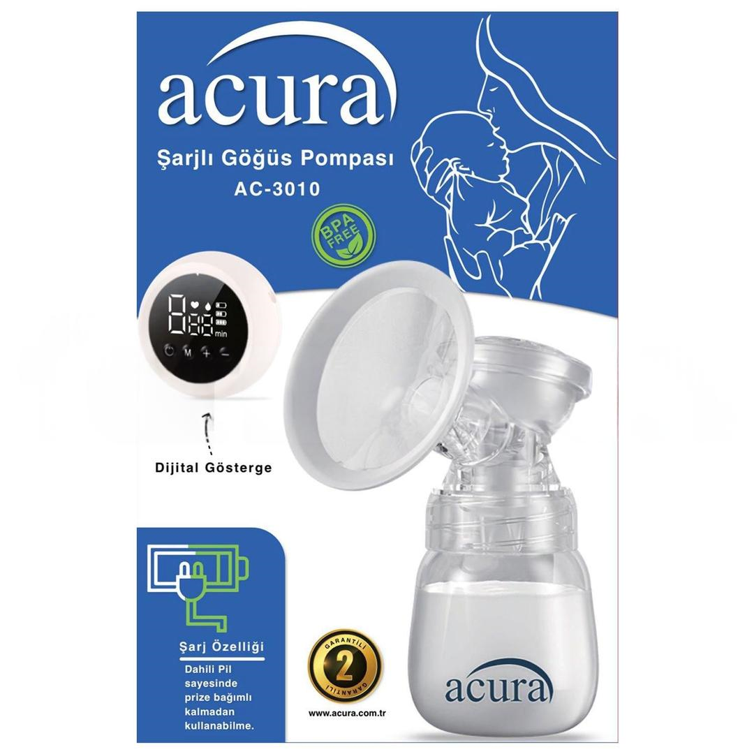 Acura AC-3010 Şarjlı LCD Ekranlı Biberonlu Göğüs Pompası