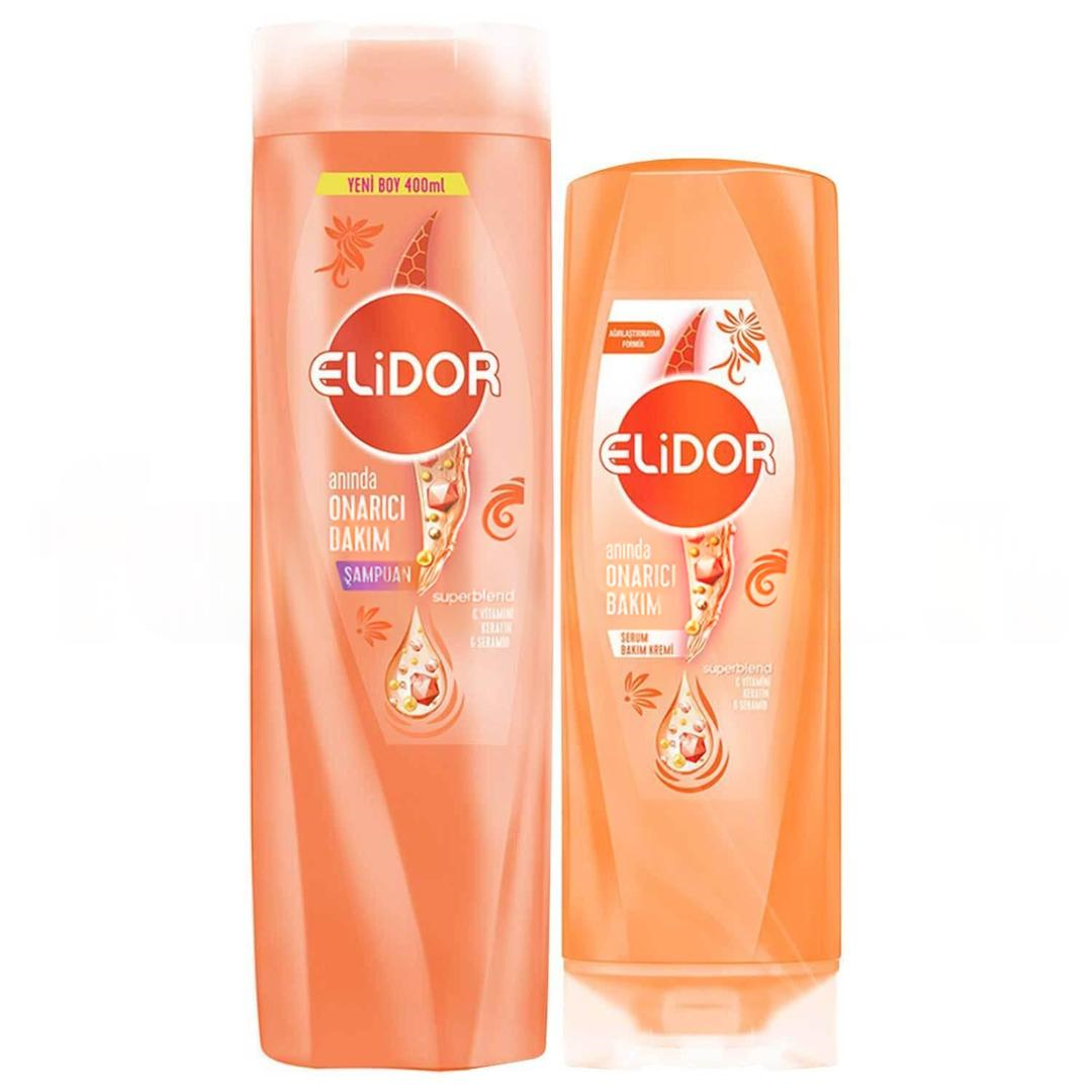 Elidor Superbllend Saç Bakım Şampuanı Anında Onarıcı Bakım 400 ml + Serum Bakım Kremi 200 ml