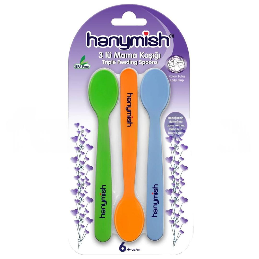 Hanymish 510 Mama Kaşığı 3'lü - Yeşil + Turuncu + Mavi