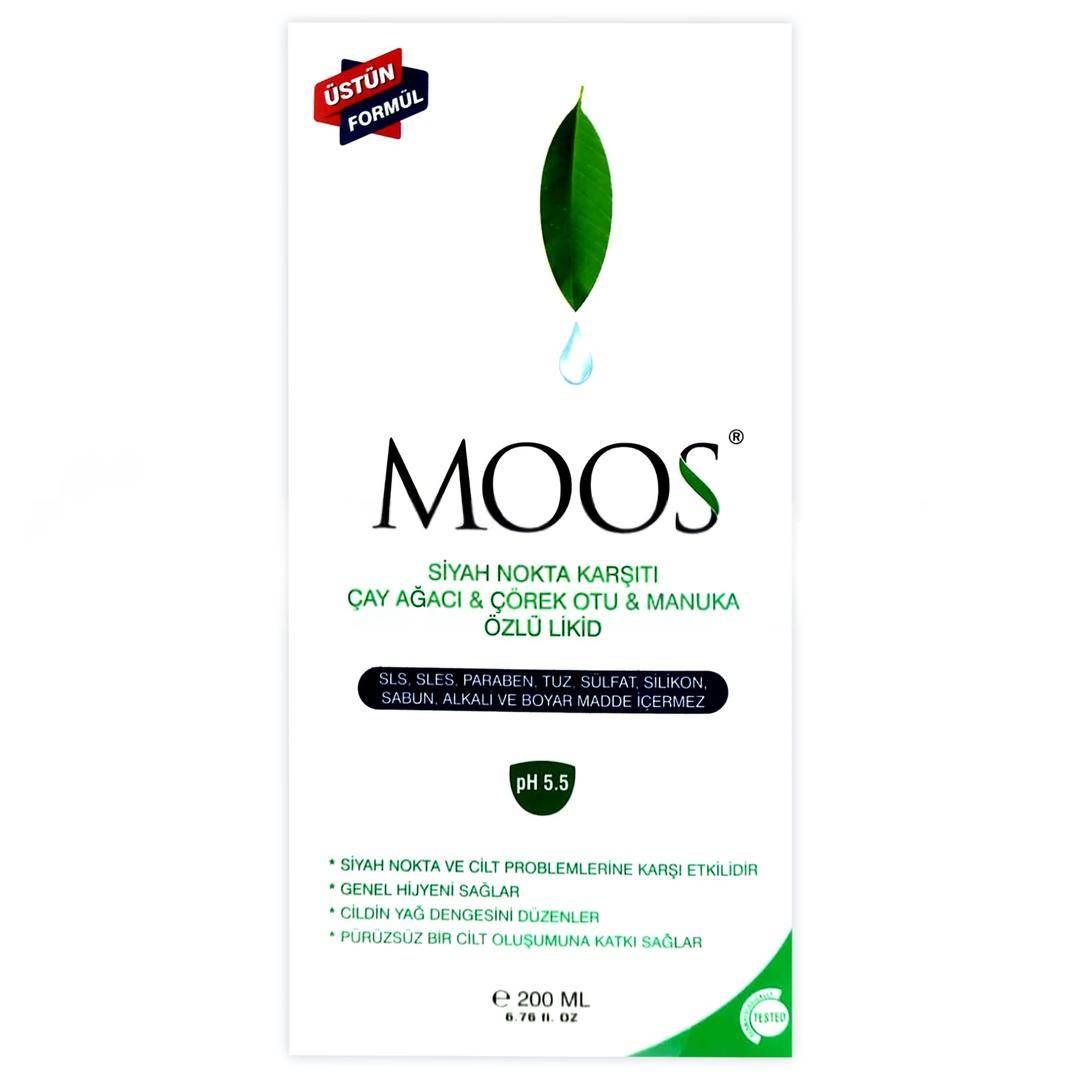 Moos Siyah Nokta Karşıtı Çay Ağacı Çörek Otu Manuka Özlü Likid 200 ml