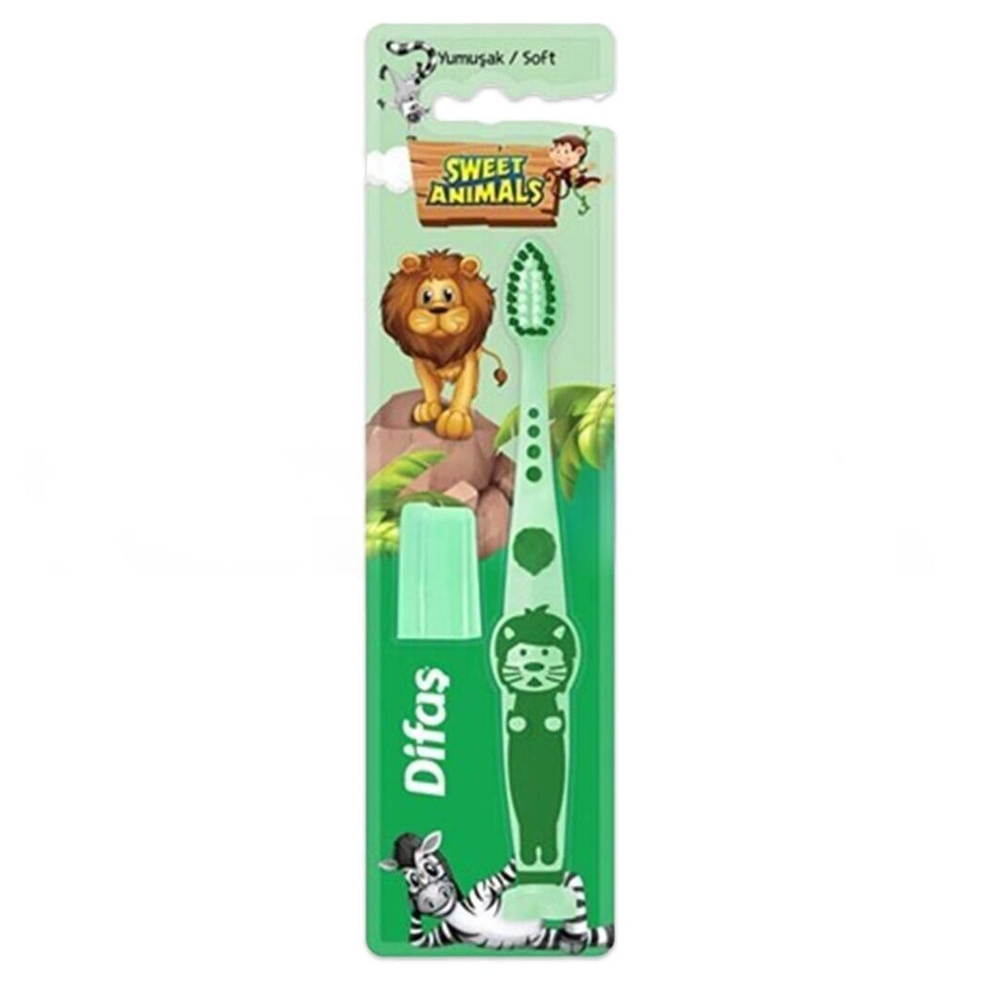 Difaş Sweet Animals Diş Fırçası Yumuşak - Yeşil