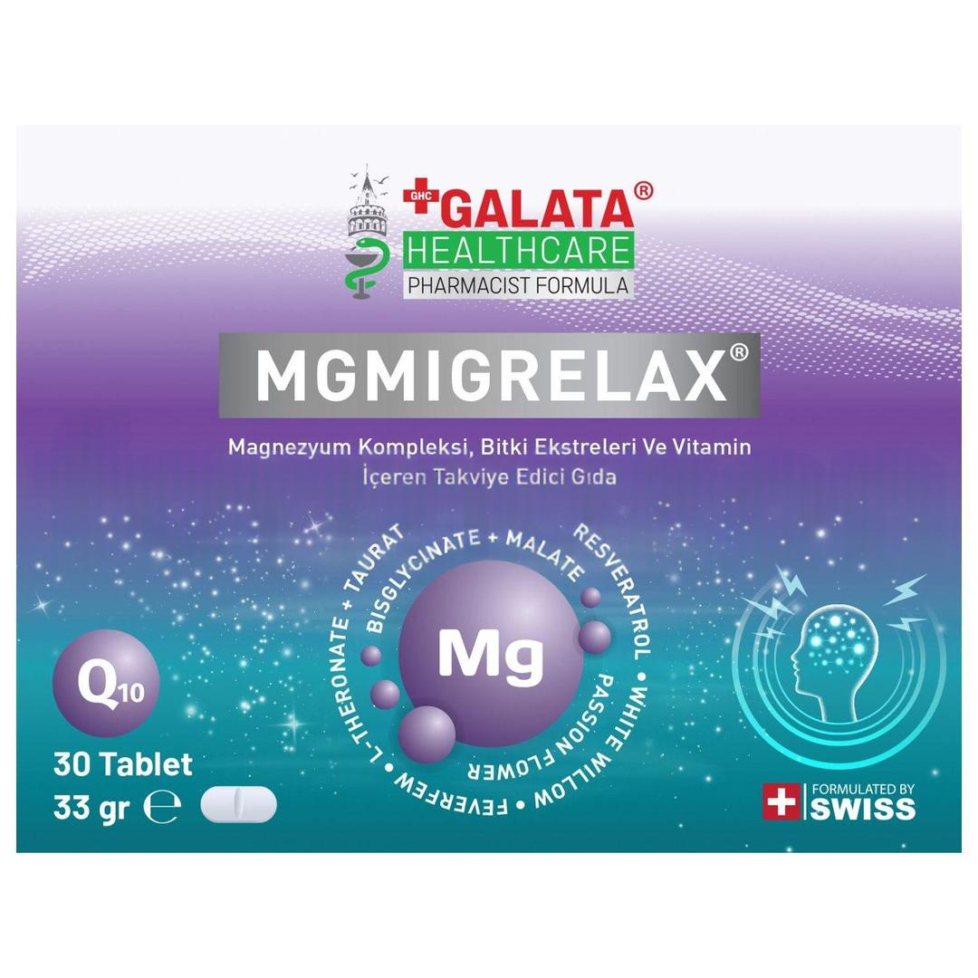 Galata Healthcare Mgmigrelax Mg L-Treonat Bisglisinat Malat Taurat Q10 Resveratrol 30 Tablet