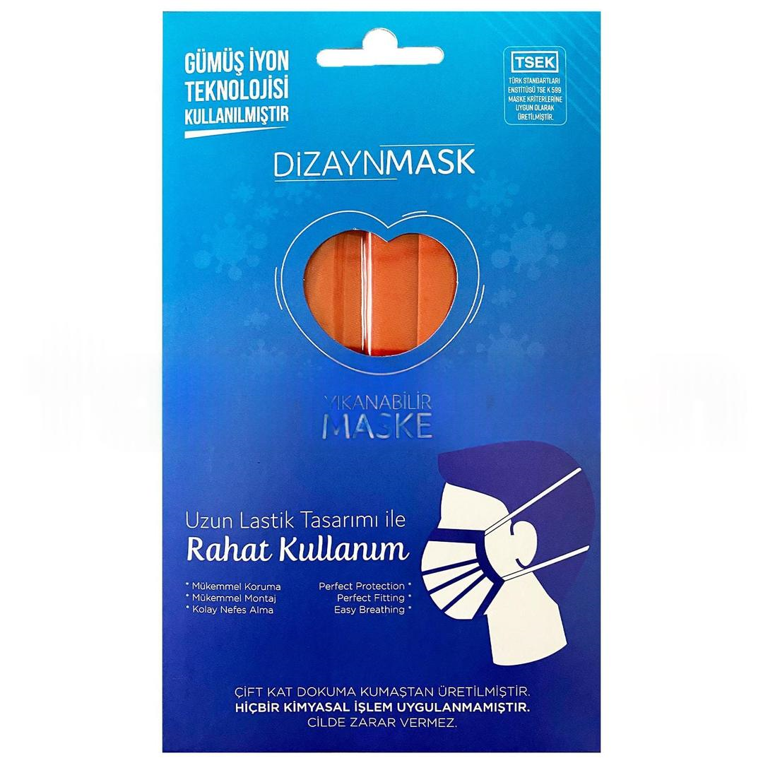 Dizayn Mask Gümüş İyonlu Yıkanabilir Bez Maske Kırmızı Large Yetişkin