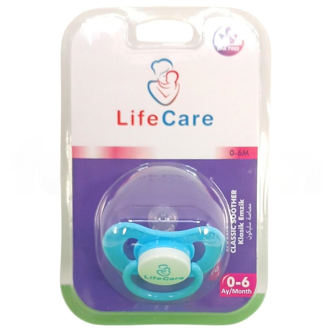 Life Care Baby Yuvarlak Uçlu Klasik Emzik 1 Numara 0-6 Ay Mavi