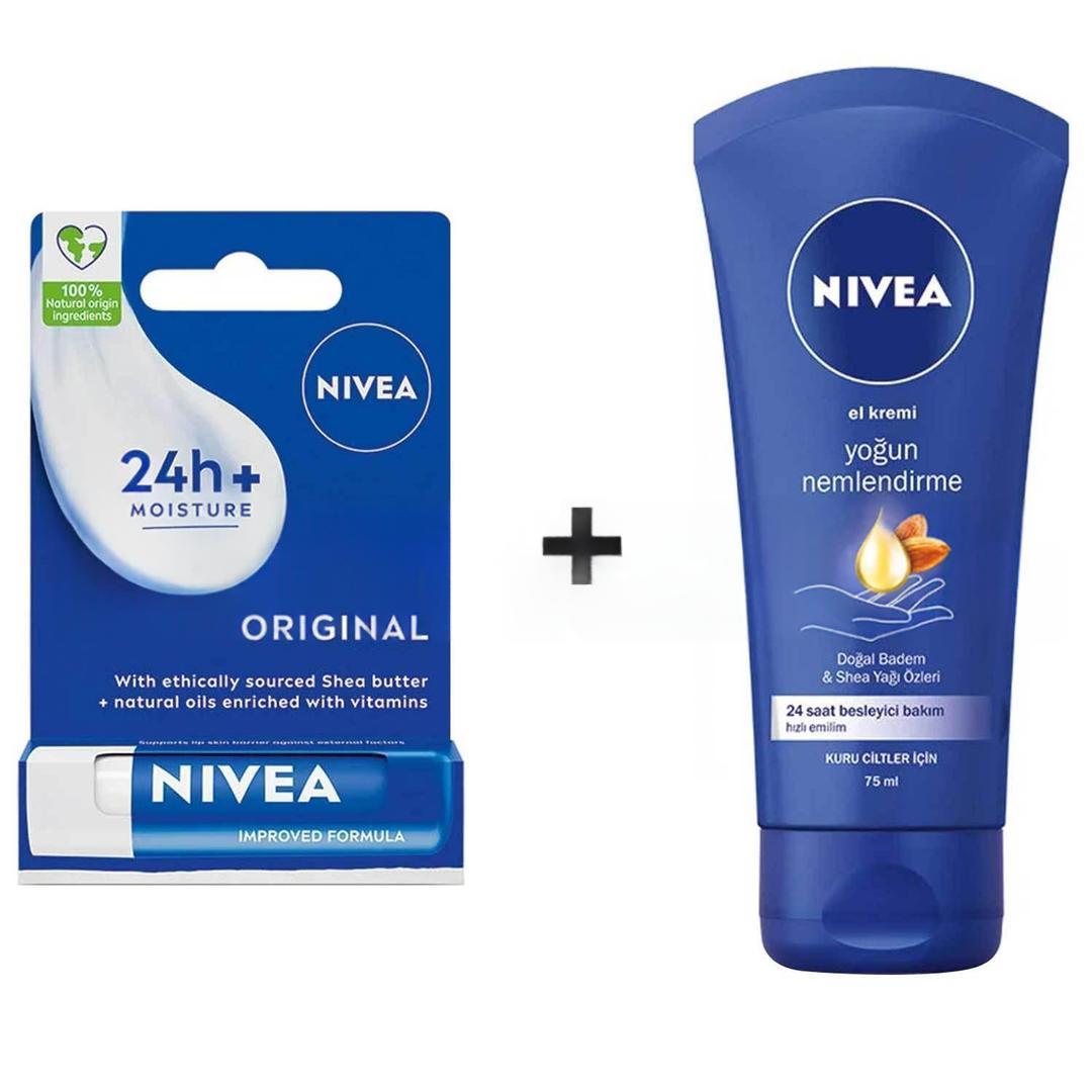 Nivea Yoğun Nemlendirici El Kremi 75 ml + Dudak Kremi 4,8 gr - Kış Bakım Seti