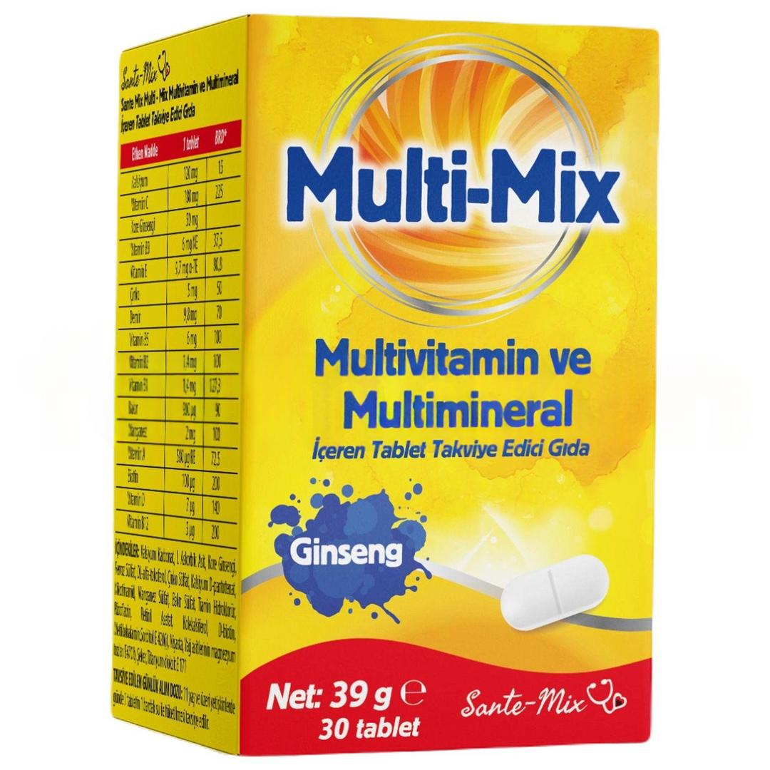Sante-Mix Multi-Mix Ginseng Multivitamin ve Mineral 30 Tablet