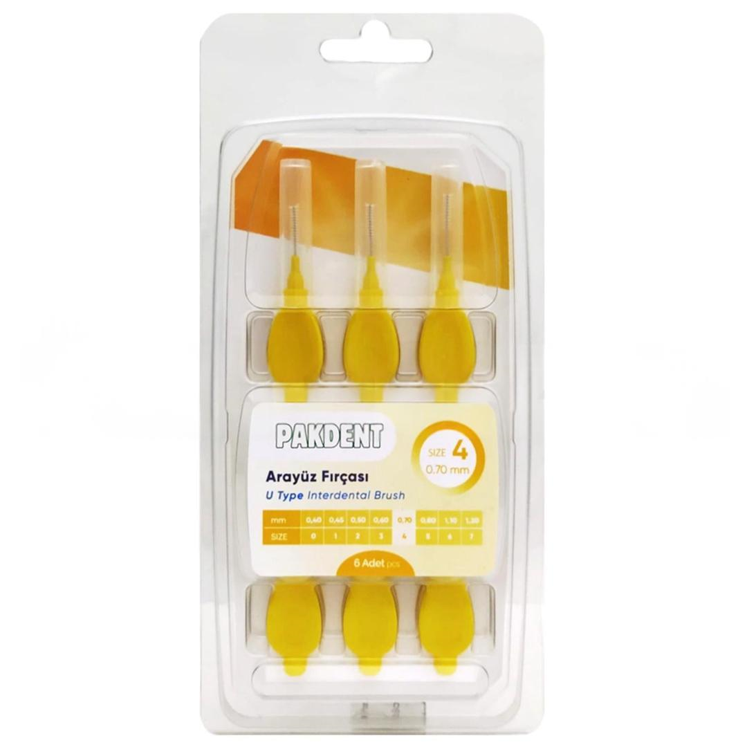 Pakdent Arayüz Fırçası 0,70 mm 6'lı - Sarı