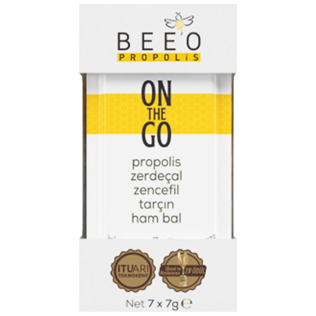 Bee'o On The Go Propolis Zerdeçal Zencefil Tarçın ve Ham Bal Karışımı 7 gr 7'li Paket