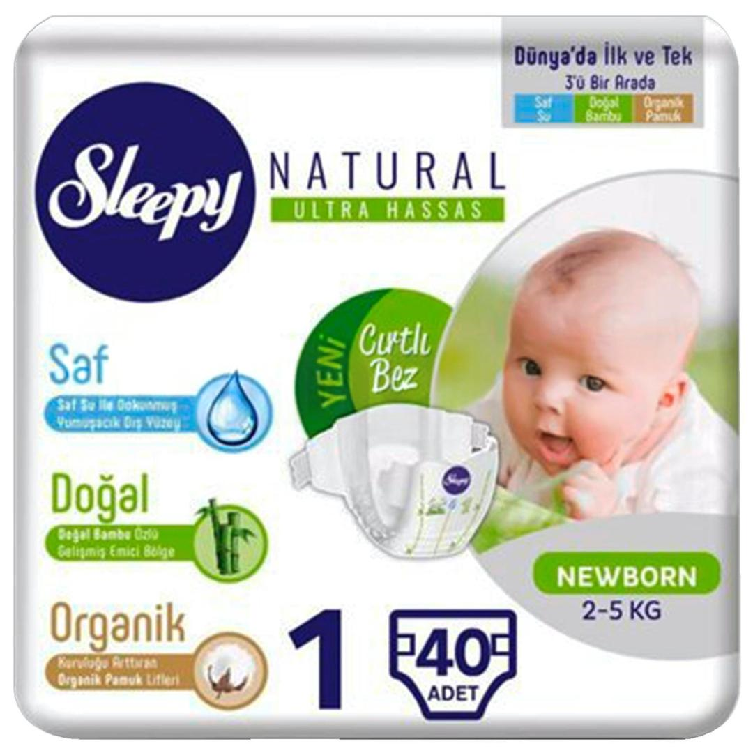 Sleepy Natural Ultra Hassas Bebek Bezi 1 Numara 40'lı