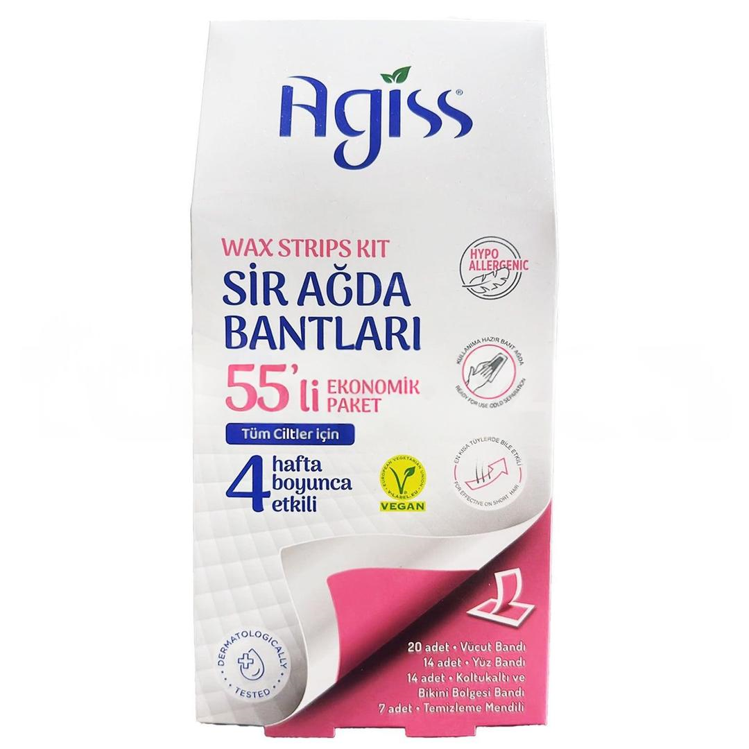 Agiss Sirli Vücut Ağda Bant Tüm Ciltler İçin 55'li
