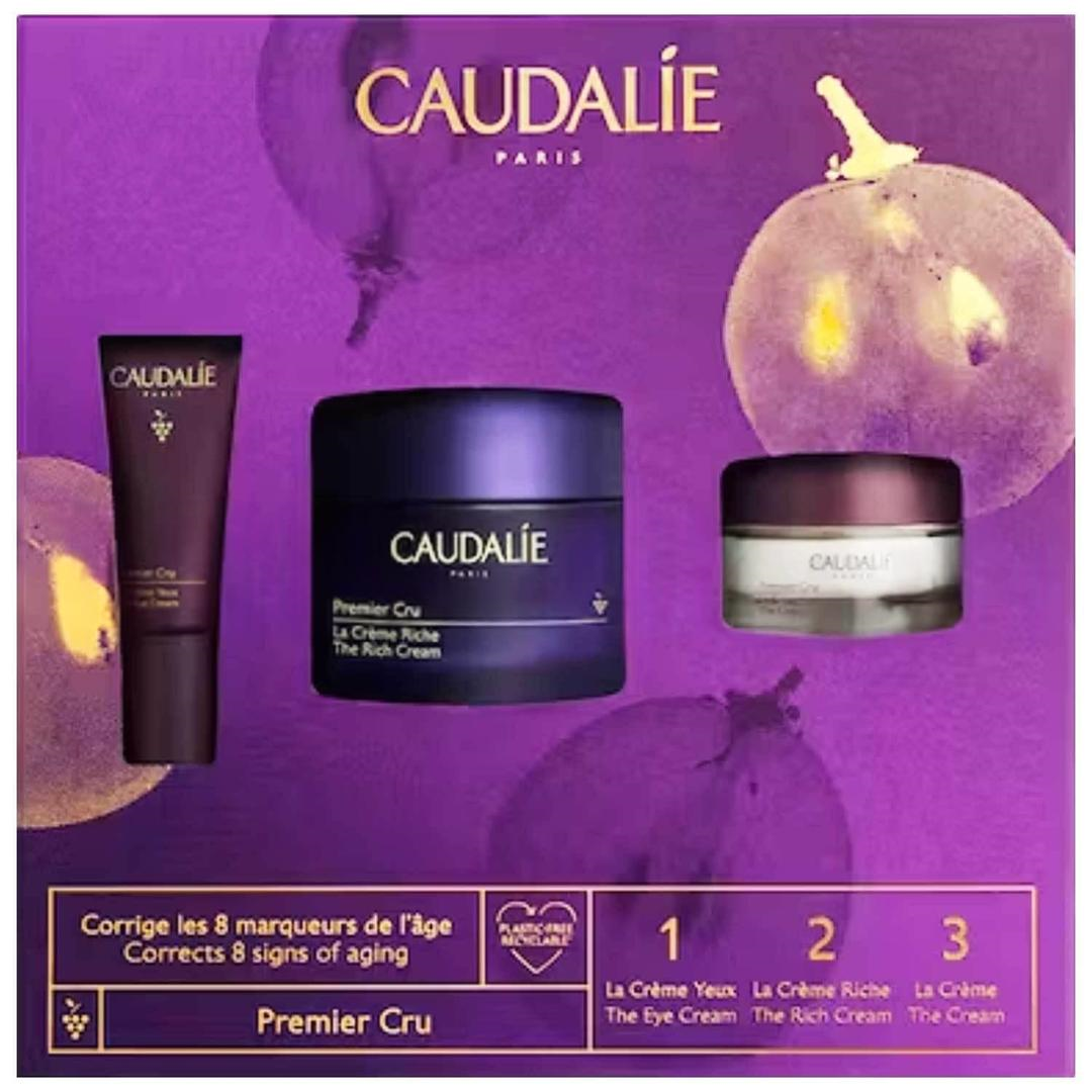 Caudalie Premier Cru Anti Aging Set - Göz Kremi 5 ml + Bakım Kremi Kuru Cilt 50 ml + Bakım Kremi 15 ml