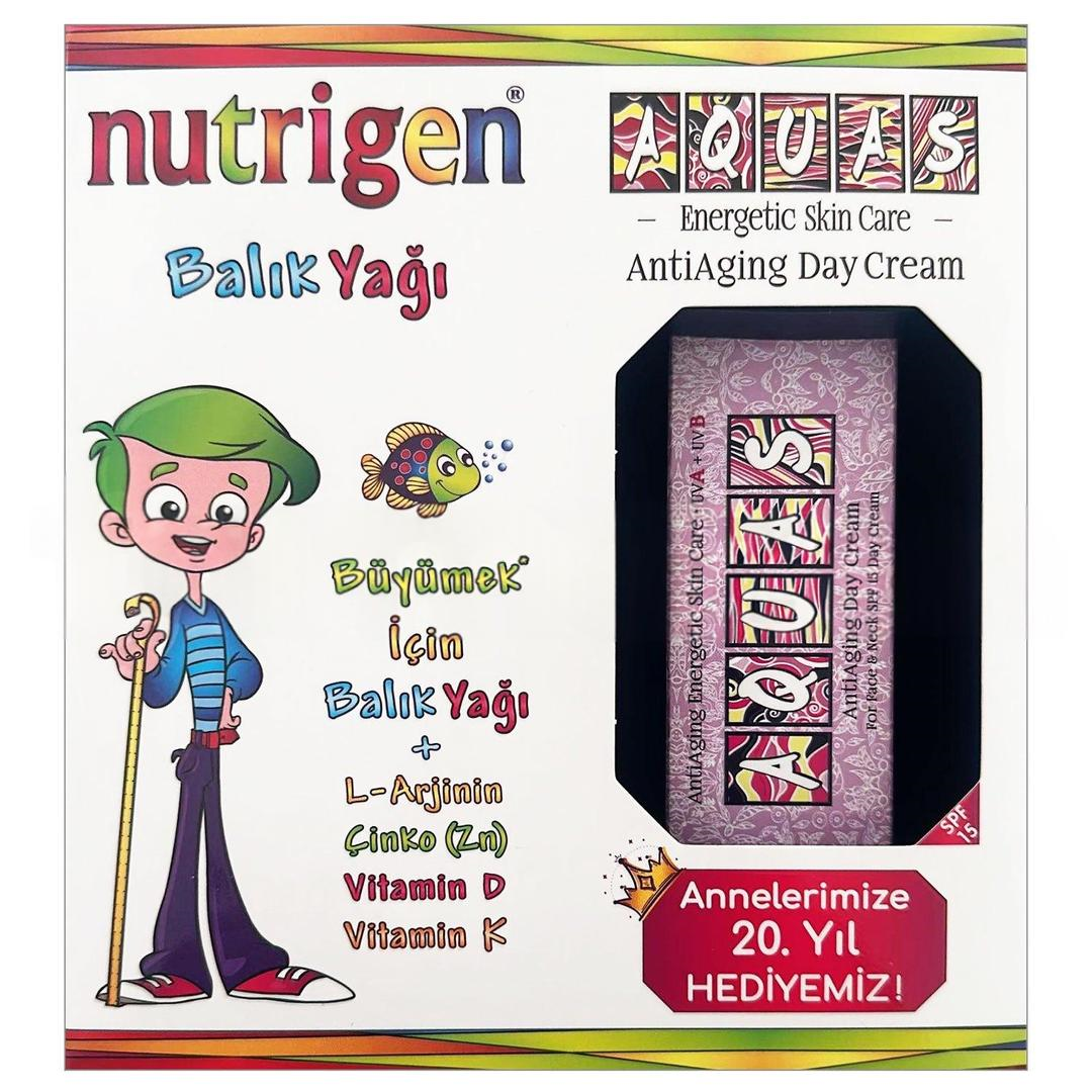 Nutrigen Balık Yağı Şurubu 200 ml + Aquas Anti Aging UK Classic Güneş Kremi SPF50+ 100 ml