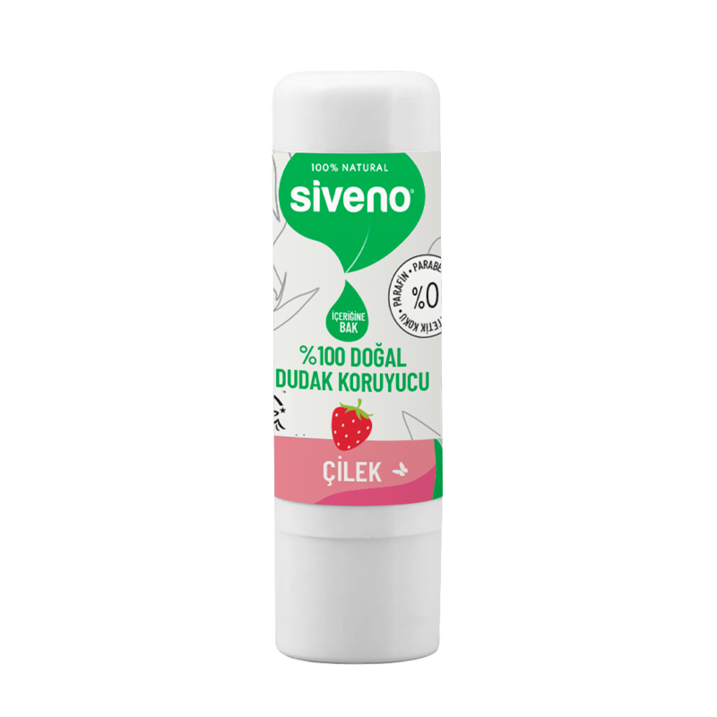 Siveno %100 Doğal Dudak Koruyucu Çilekli 6 gr