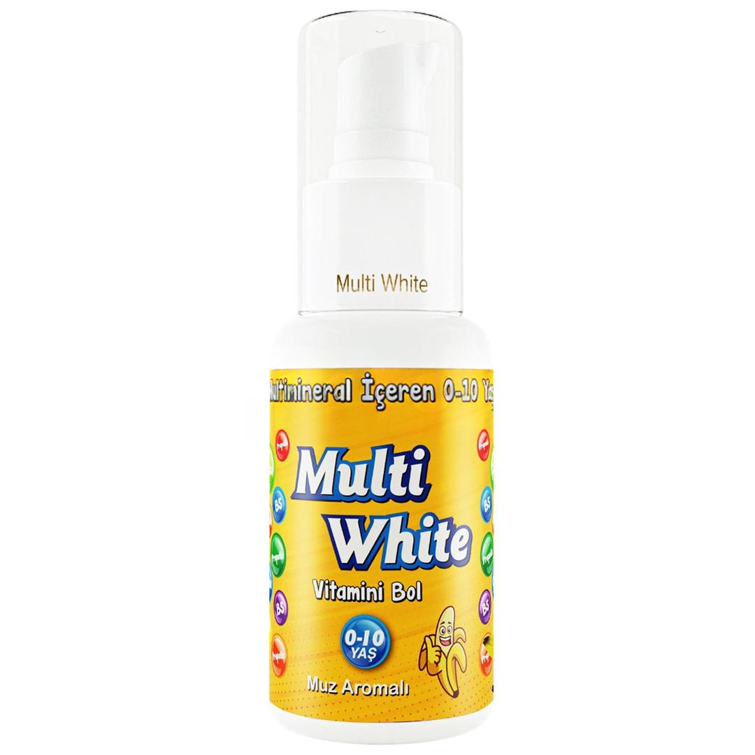 Multi White Multivitamin Multimineral Natural Muz Aromalı 0-10 Yaş Çocuk Diş Macunu 50 ml